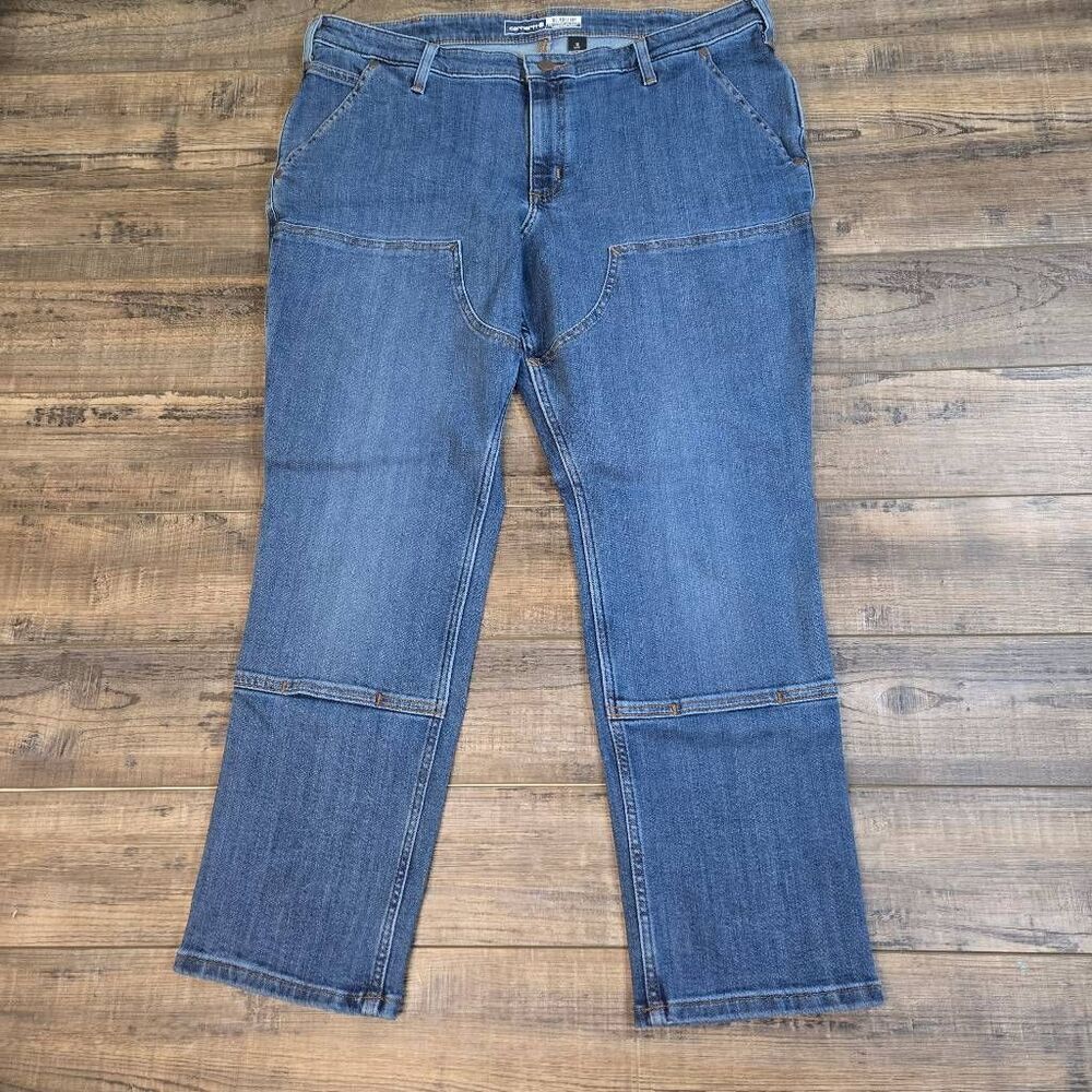 Carhartt relaxed fit plus size 18 short jeans flex waist stretchy comfortable